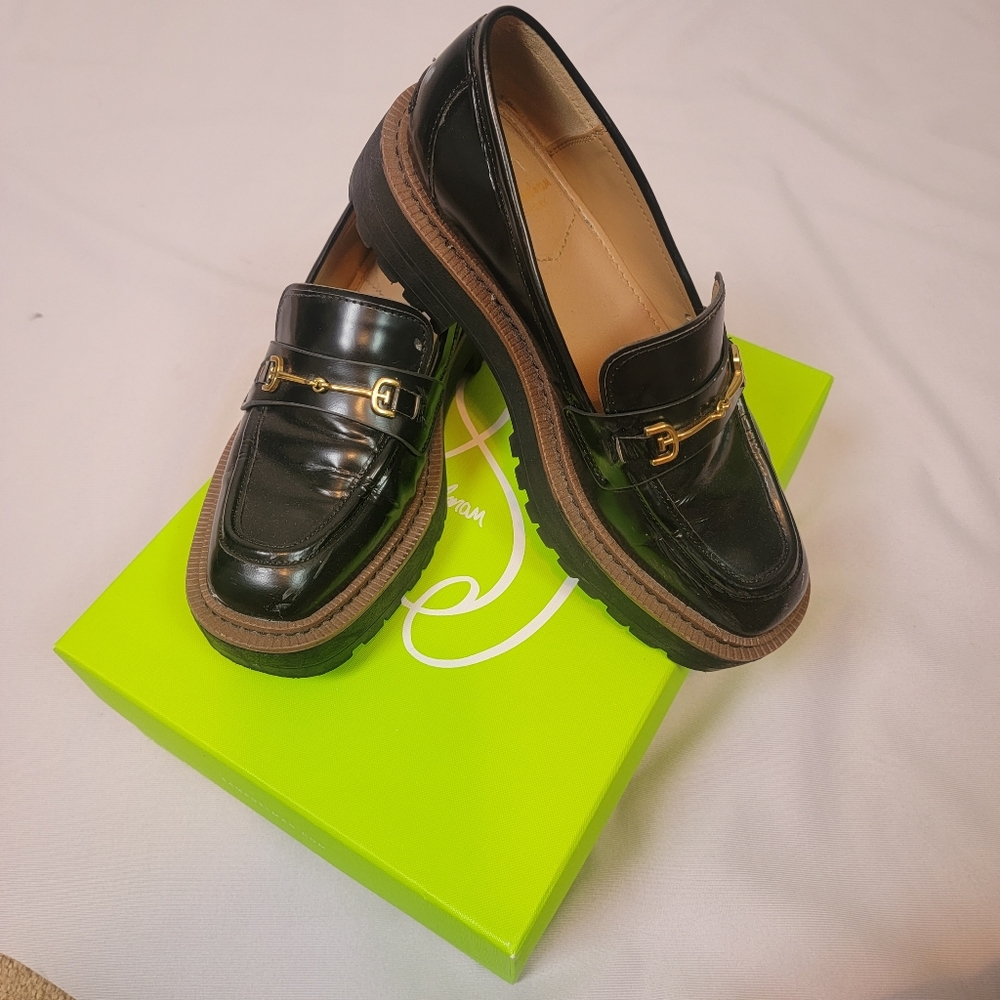 SAM EDELMAN Laurs Lug-Sole Tailored Loafer Flats